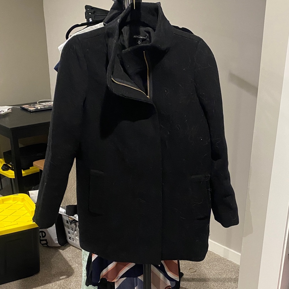 J. Crew Factory Classic Black Trench Coat